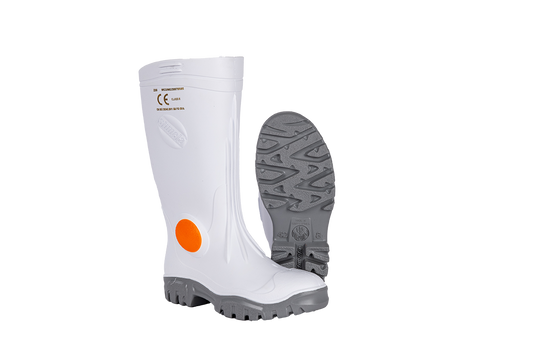 STIMELA WHITE GREY STEEL TOE GUMBOOT